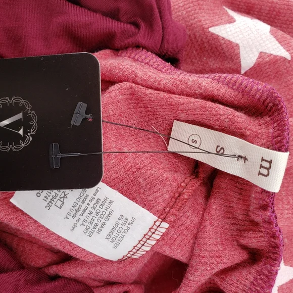 Ribbed Knit Star Print Lounge Pants Drawstring - Picture 5 of 7